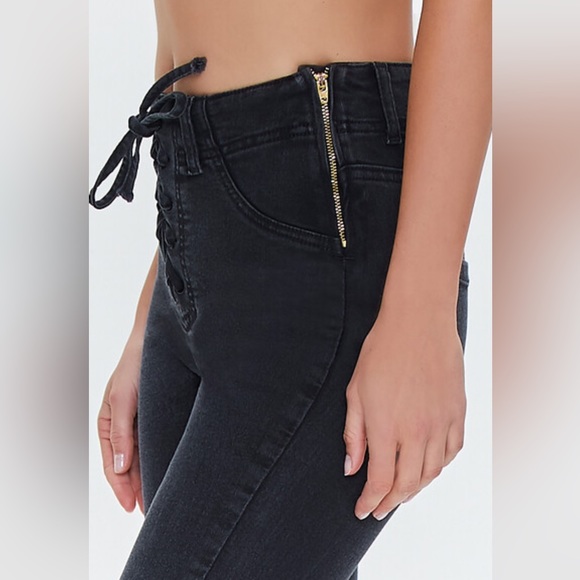 High Rise Lace Up Boot Jeans - Picture 7 of 16